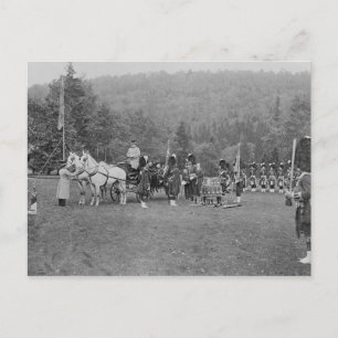 Queen Victoria presenting colours Postcard