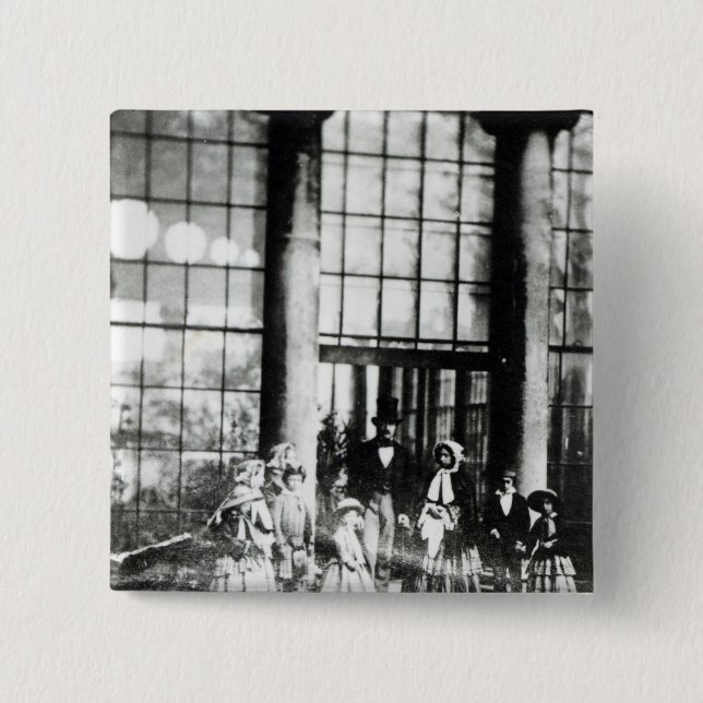 Queen Victoria & Prince Albert with their 2 Inch Square Button (Front)