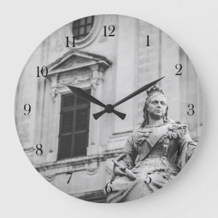 Queen Victoria sculpture in La Valletta, Malta Large Clock