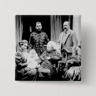 Queen Victoria, Tsar Nicholas II 2 Inch Square Button