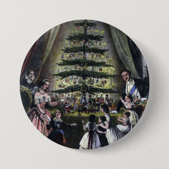 Queen Victoria's Christmas Tree 3 Inch Round Button (Front)