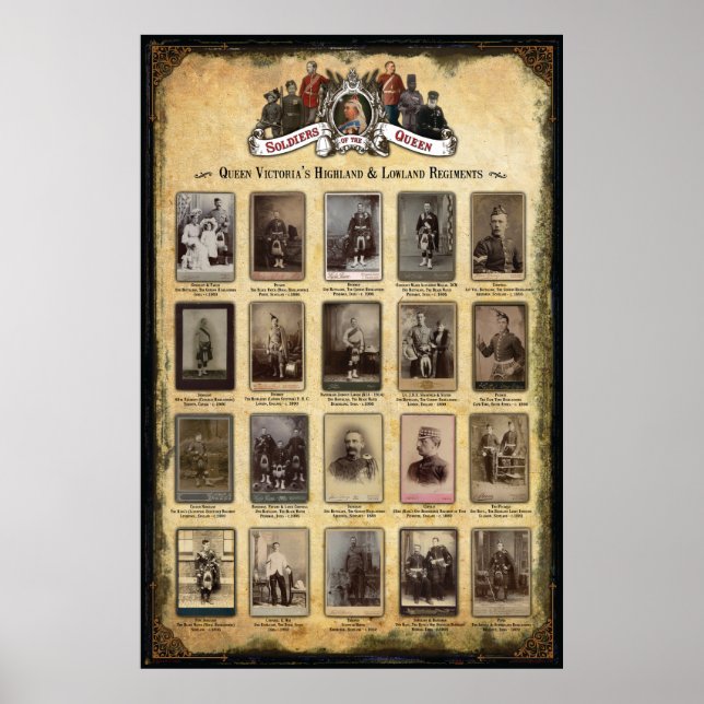 Queen Victoria's Highland & Lowland Regiments Poster (Front)