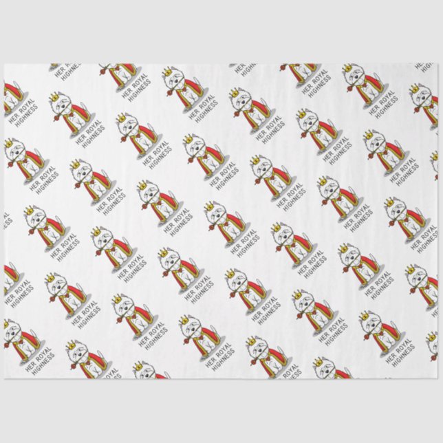 Queen Westie Dog West Highland White Terrier Tissue Paper (Front)