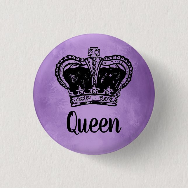 Queen with Crown 1 Inch Round Button (Front)