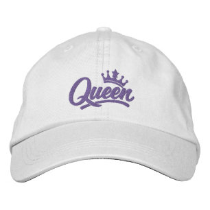 Queen With Crown Typography Embroidered Hat