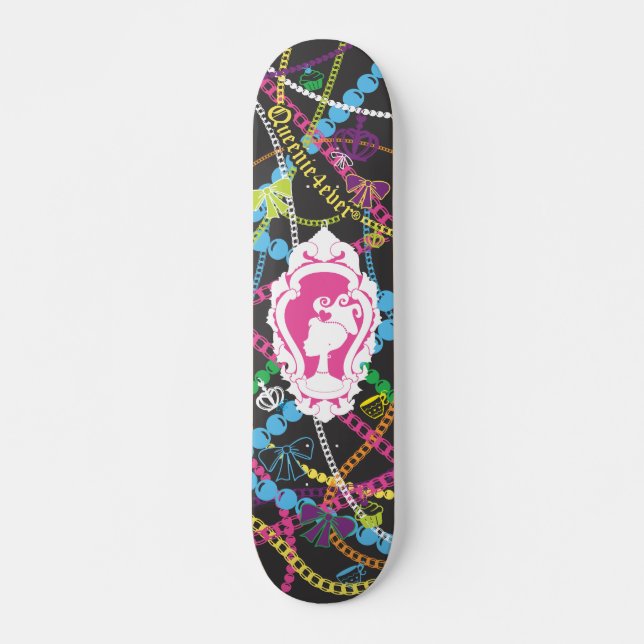 Queenie4ever Royal Tea Party Charm Skate Deck (Front)