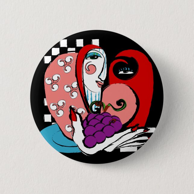 queenie 2 inch round button (Front)