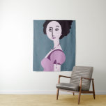 "Queenie" digital modern  pop art poster Tapestry<br><div class="desc">"Queenie" modern digital pop art poster by Anna Casey
Can resize to all but the largest size</div>