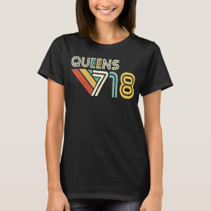 Queens 718 New York City State Vintage Queens Area T-Shirt