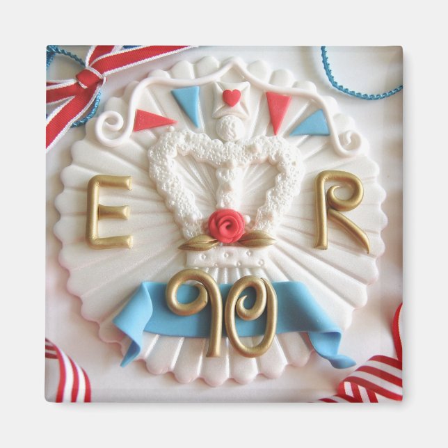 Queen's 90th Birthday Celebration Fridge Magnet (Front)