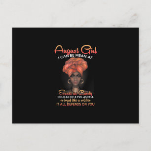 Queens Are Born In August Birthday Black Women Holiday Postcard