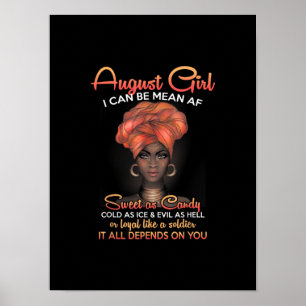 Queens Are Born In August Birthday Black Women Poster