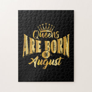Queens Are Born In August Black Afro Woman Bday Jigsaw Puzzle