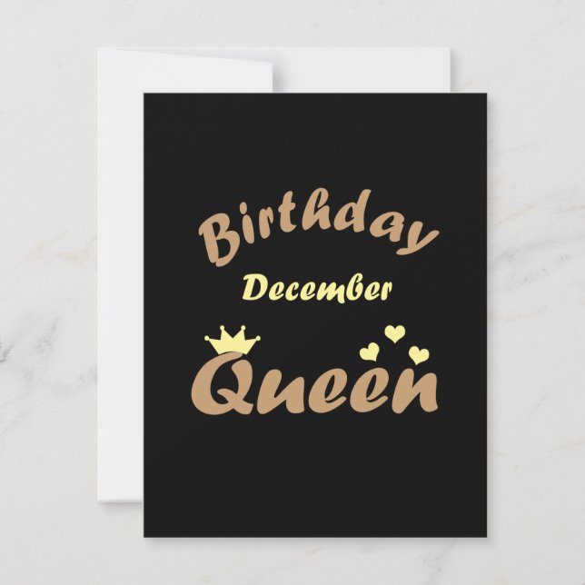 Queens are born in december card (Front)
