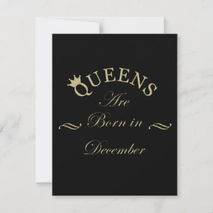 Queens are born in december card