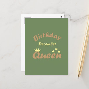 Queens are born in december postcard