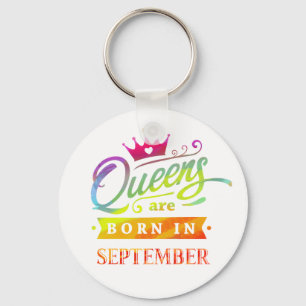 Queens are born in September Birthday Gift Keychain