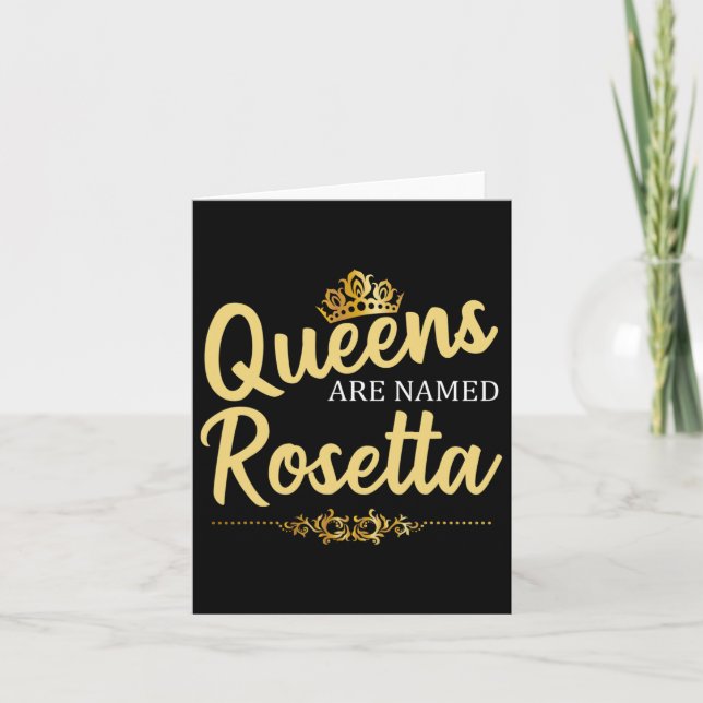 Queens Are Named Rosetta Personalized Funny Birthd Card (Front)