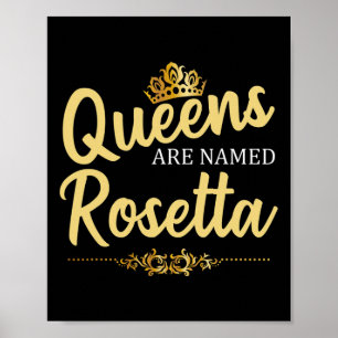 Queens Are Named Rosetta Personalized Funny Birthd Poster