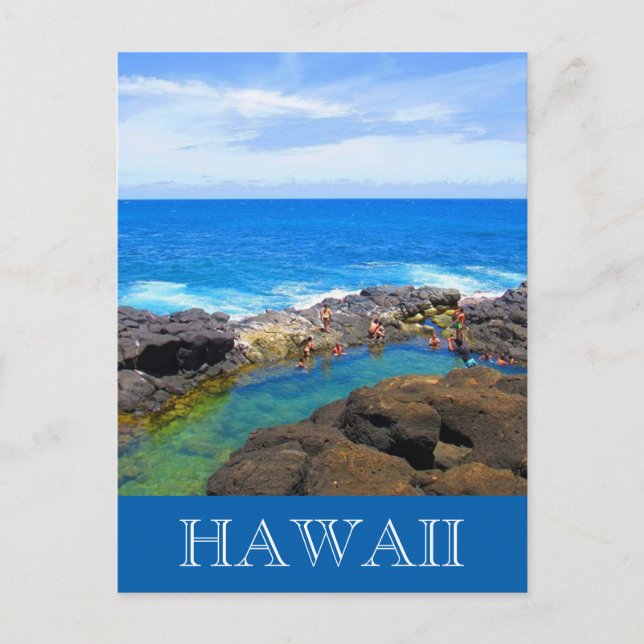 queens bath hawaii postcard (Front)