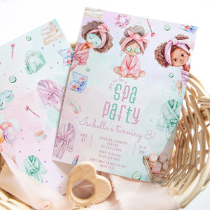 Queens Black girl Spa party Birthday Invitation