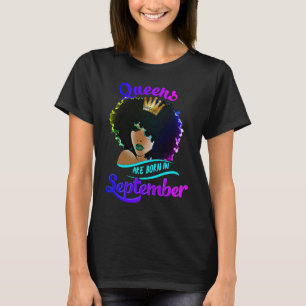 Queens Born September Black Girl Virgo Libra Birt T-Shirt