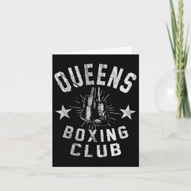 Queens Boxing Club - Vintage Distressed Boxer  Card (Front)