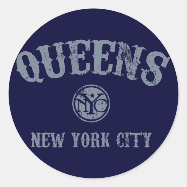 *Queens Classic Round Sticker (Front)