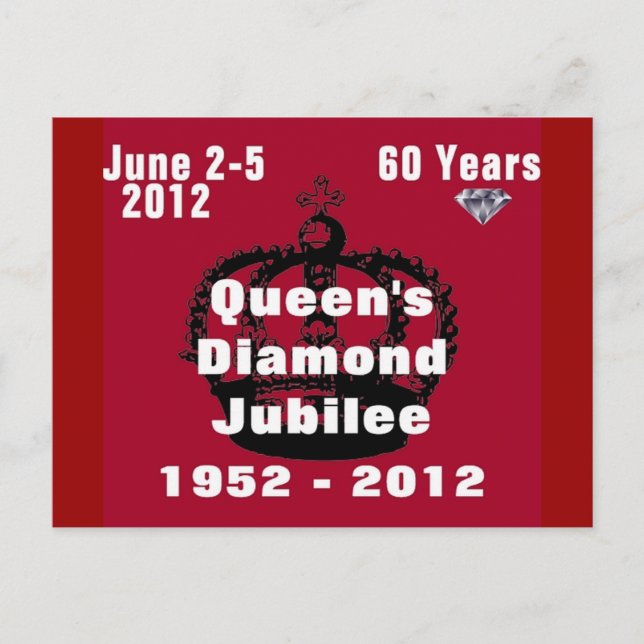 Queens Diamond Jubilee 1952-2012 Postcard (Front)