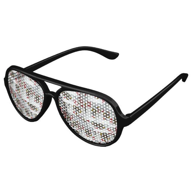"Queen's Gambit: Scattered Pairs of Pocket Queens" Aviator Sunglasses (Angled)