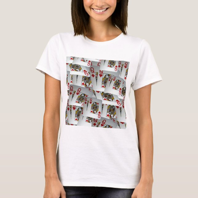 "Queen's Gambit: Scattered Pairs of Pocket Queens" T-Shirt (Front)