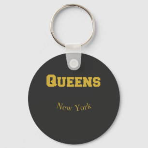 Queens New York Gold  Keychain