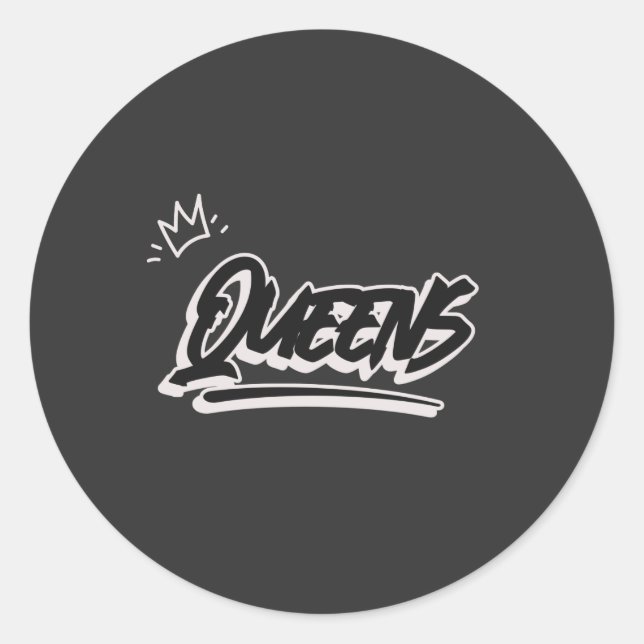 Queens New York Graffiti Style  Classic Round Sticker (Front)