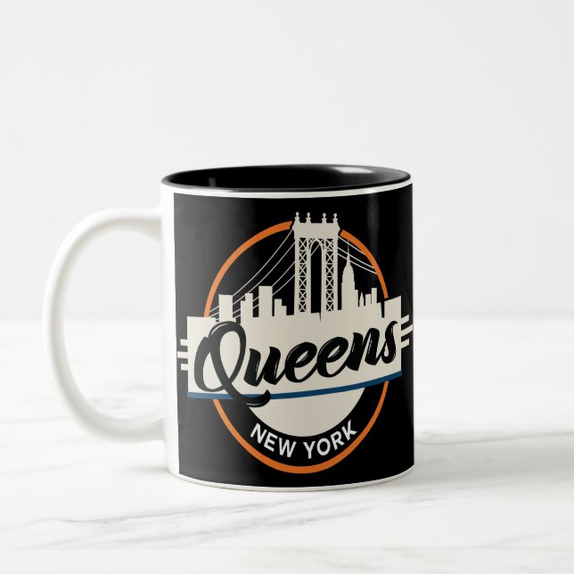 Queens New York Two-Tone Coffee Mug (Left)