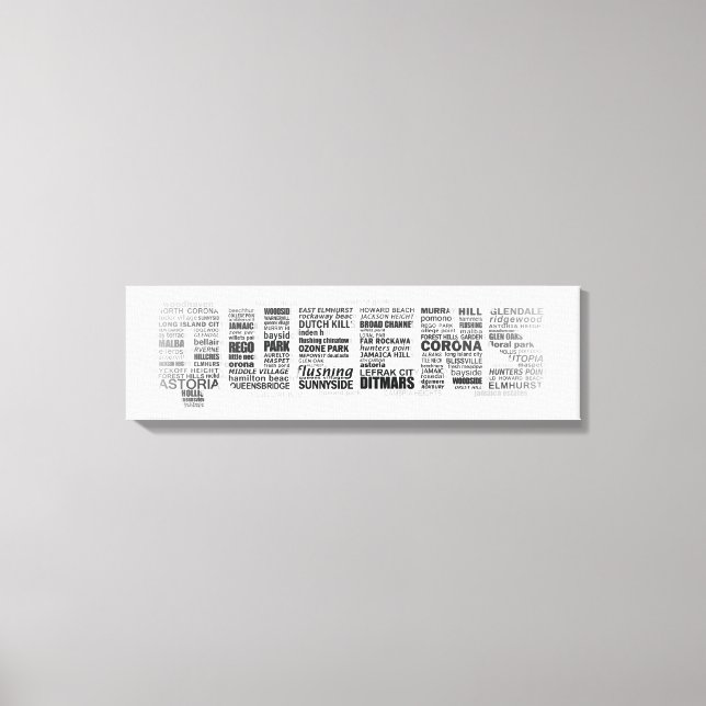 Queens New York Typography Canvas (Front)