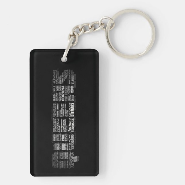 Queens New York Typography Keyring (Back)