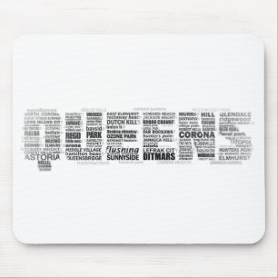 Queens New York Typography Mousepad