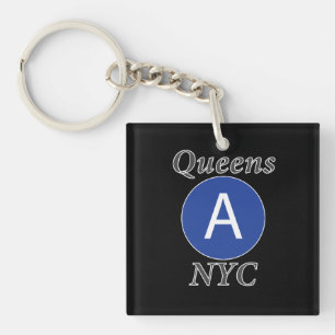 Queens NYC A Train Keychain