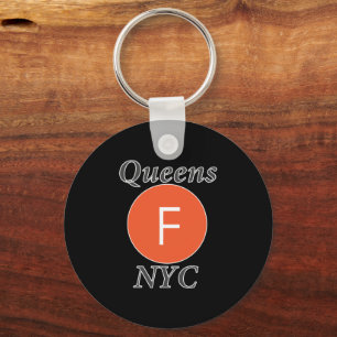 Queens NYC F Train Keychain