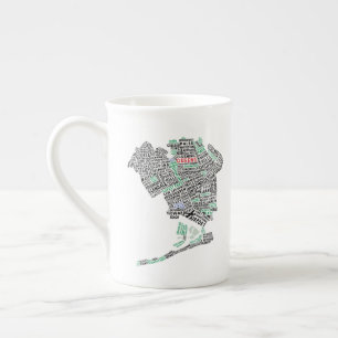 Queens, NYC Typography Map Art Mug