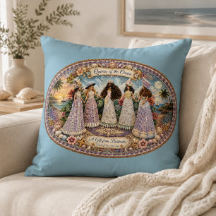 Queens of the Ocean Soulful Ocean-Inspired Art Throw Pillow