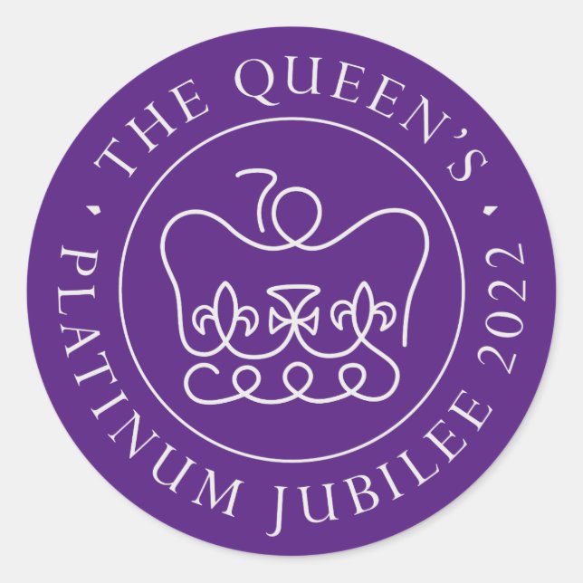 Queen's Platinum Jubilee 2022 70th Anniversary  Classic Round Sticker (Front)