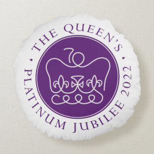 Queen's Platinum Jubilee Round Pillow