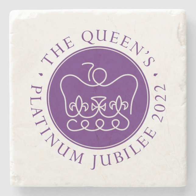 Queen's Platinum Jubilee Stone Coaster (Front)