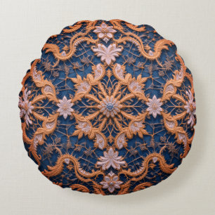 Queen's Rosy Embrace Round Pillow