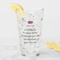 Queen's Royal Toast Funny Novelty Beverage Glass 