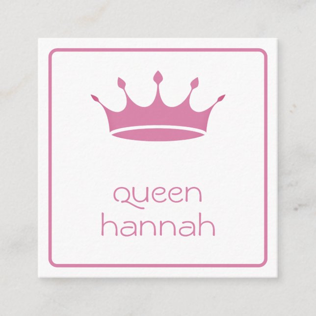 Queens Rule Pink Crown Enclosure Card (Front)