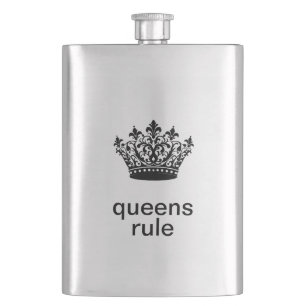 Queens Rule Stainless Hip Flask