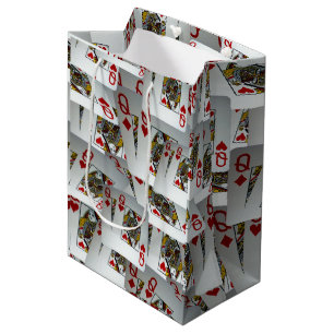 Queens Scattered Poker Cards, Gift Bag