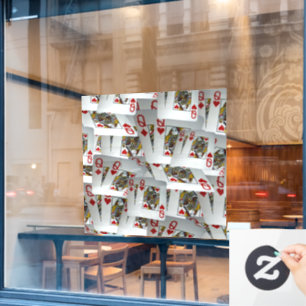 Queens Scattered Poker Cards, Window Decal